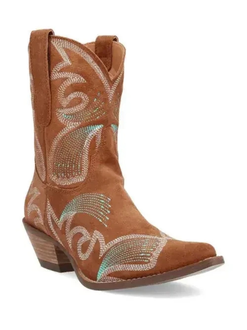 Dingo Women's Flying Colors Suede Western Booties Round Toe DI2343 SIZE 8.5 NWT